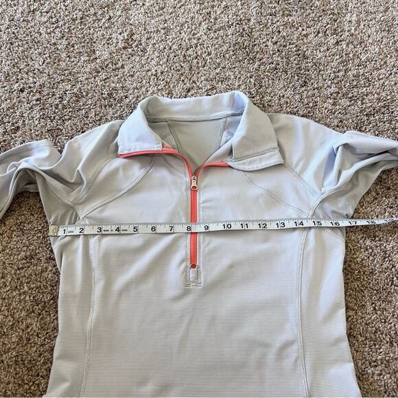 Lululemon Race With Grace 1/2 Zip II Wee Stripe White Silver Spoon - Picture 11 of 14